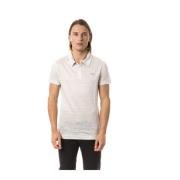 Stripete Poloskjorte Brodert Front Kort Erme