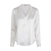 V-Neck Satin Blouse Shirt