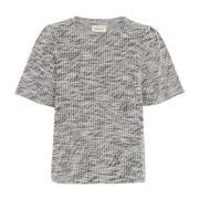 Svart Hvit Boucle Bluse