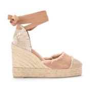 Naturlig Kile Sandal Catalina i Lin