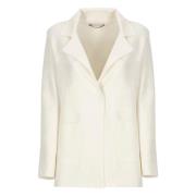 Ivory Ullblanding Blazer Jakke