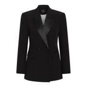 Elegant Svart Blazer med Klafflommer