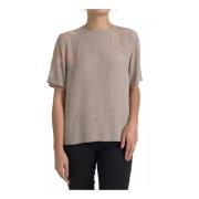 Brun Silke Kortermet Bluse Topp