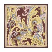 Burgunder Paisley Print Silkeskjerf