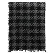 Houndstooth Print Cashmere Silk Scarf