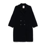 Navy Blue Wool Blend Coat