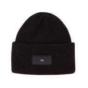 Svart Ull Beanie Lue