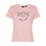 Love Birds Brodert Jersey T-skjorte