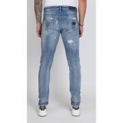 Distressed Jeans Menn Blå