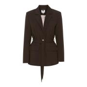 Elegant Blazer Jakke Sjokoladebrun