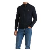 Navy Merino Zip Cardigan