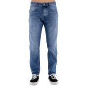 Herre Denim Jeans 5-Lomme Knappelukking