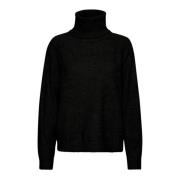 Sort Rollneck Pullover Genser