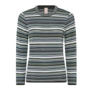 Stripete Pullover Bluse i Agave