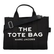 Svart Lerret Tote Bag med Logo