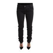 Stilig Mid Waist Skinny Svart Denim