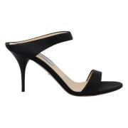 Svarte Skinnhæler Pumps Elegant Stil