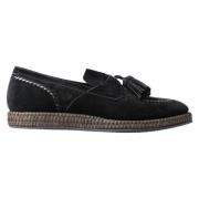 Elegant Svart Semsket Espadrilles Sneakers