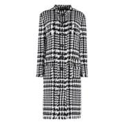 Houndstooth Coat med Logo Detaljer