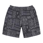 Vintage Patchwork Strikke Shorts Svart