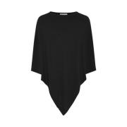 Elegant Ull Poncho i Svart