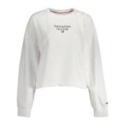 Hvit Langermet Sweatshirt Brodert Trykk