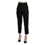 Elegant High-Waisted Cropped Bukser