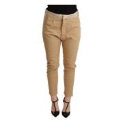 Beige Slim Fit Skinny Bukser