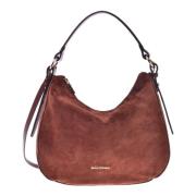 Tote bag in brown suede