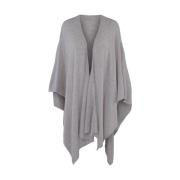 Myk Cashmere Poncho-Cardigan Strikket