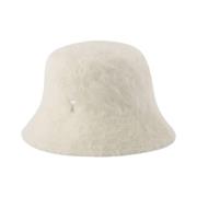 Fluffy Wool Bucket Hat - Hvit