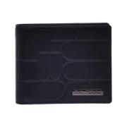 Document holder in black quilted leather with monogram