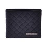 Wallet in black woven print leather