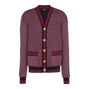 Monogrammet ull cardigan