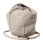 Beige Canvas Bucket Bag med Logo