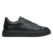 Luksus Svarte Skinn Sneakers