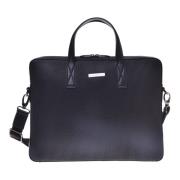 Professional bag in black speckled leather