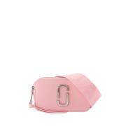 Rosa Saffiano Skinn Crossbody Veske