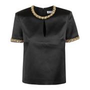 Svart Satengbluse Dame Topwear