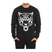 Rund Hals Sweatshirt med Merke Print