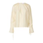 Iris O-Neck Top med Plissert Hals