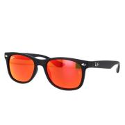 Junior New Wayfarer Solbriller Svart Oransje Speil