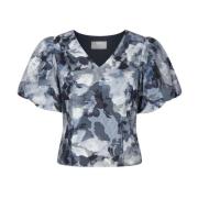 Blomster Brokade Statement Bluse