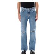 Rider Cut Jeans Trashed Mid Blue