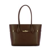 Stilig skinn Shopper med Interlocking Hardware