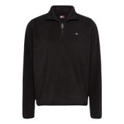 Svart Fleece Half-Zip Sweater