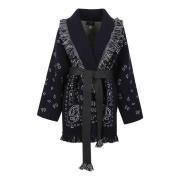 Jacquard Cardigan i Midnight Blue