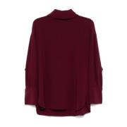 Bordeaux Rød Cowl Neck Topp