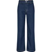 Blå High Rise Wide Leg Jeans