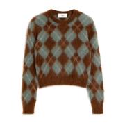 Sweter Argyle z okraglym dekoltem